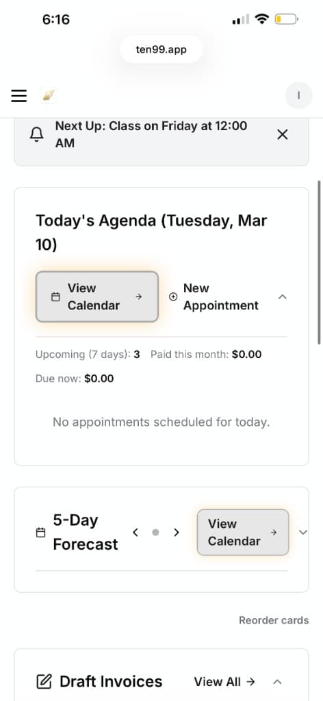 Today's Agenda and 5-Day Forecast